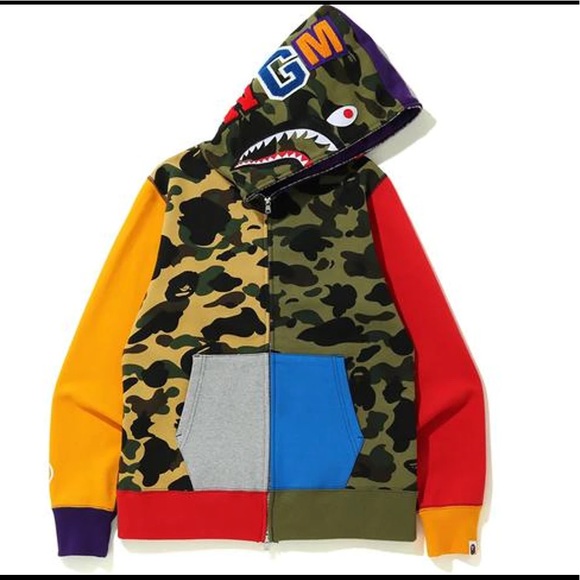 bape mix camo hoodie